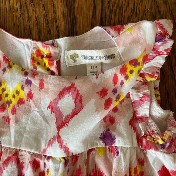 Precious Tucker and Tate 12 Month Girls Sleeveless Geometric Ruffle Dress - Picture 4 of 4